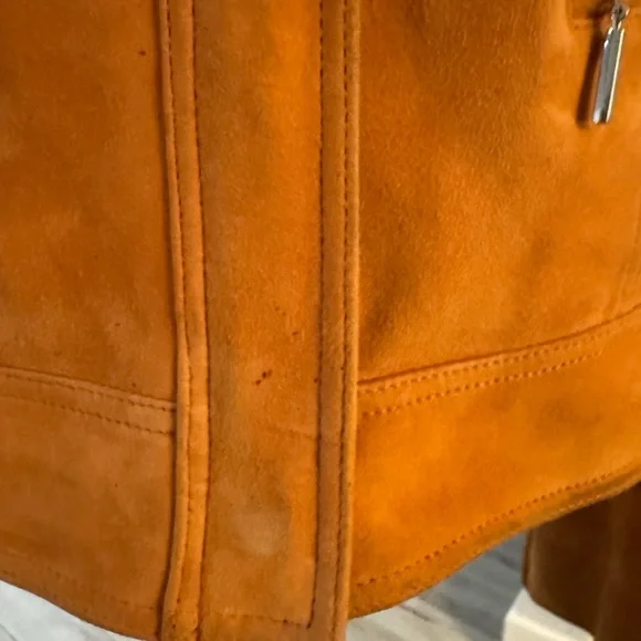 Lafayette 148 New York Orange Leather Jacket - Picture 14 of 14
